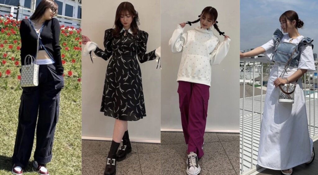 吉川愛の4枚のファッション比較写真